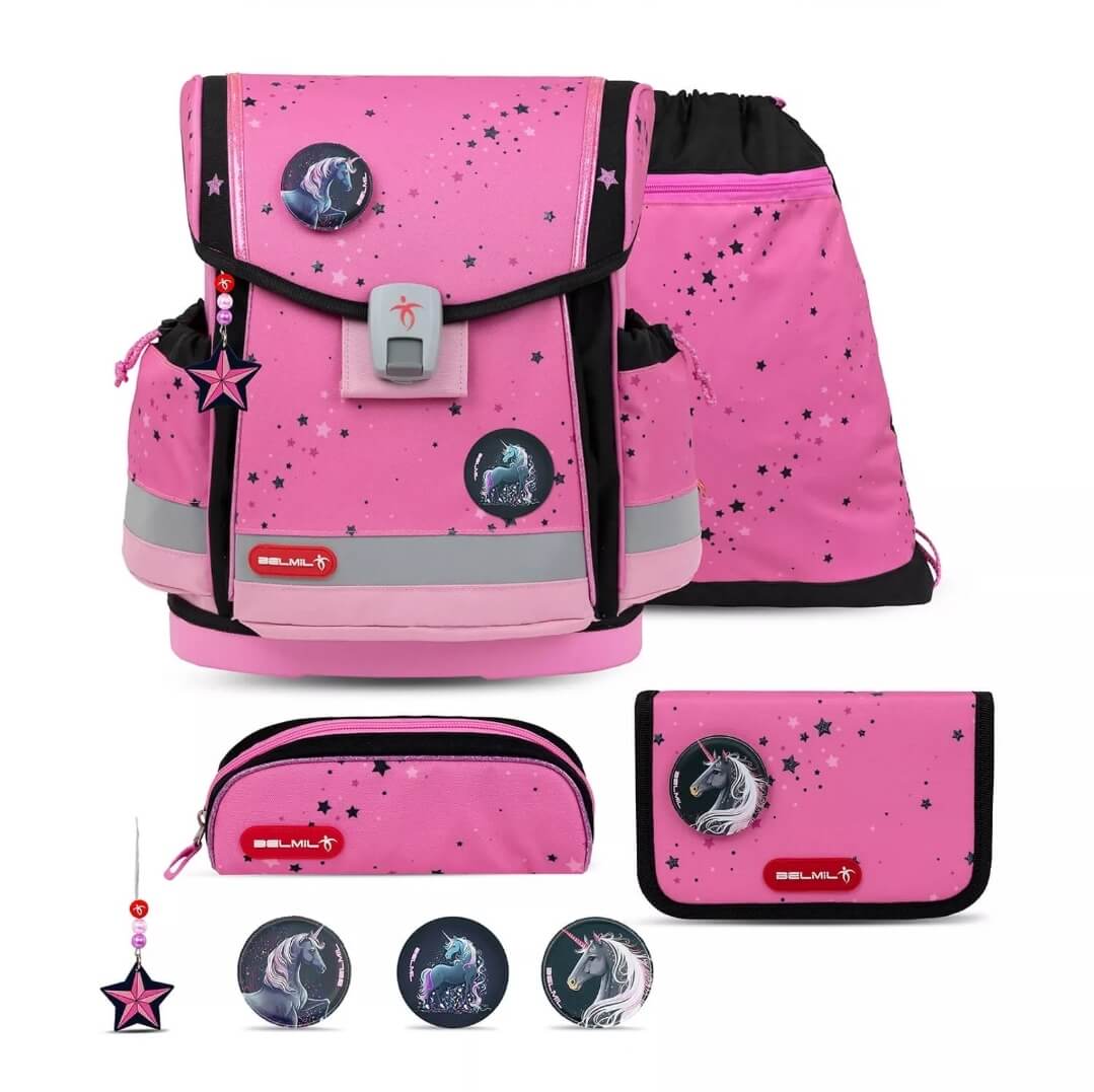 Classy Plus Pink Black Schulranzen-Set 5-tlg