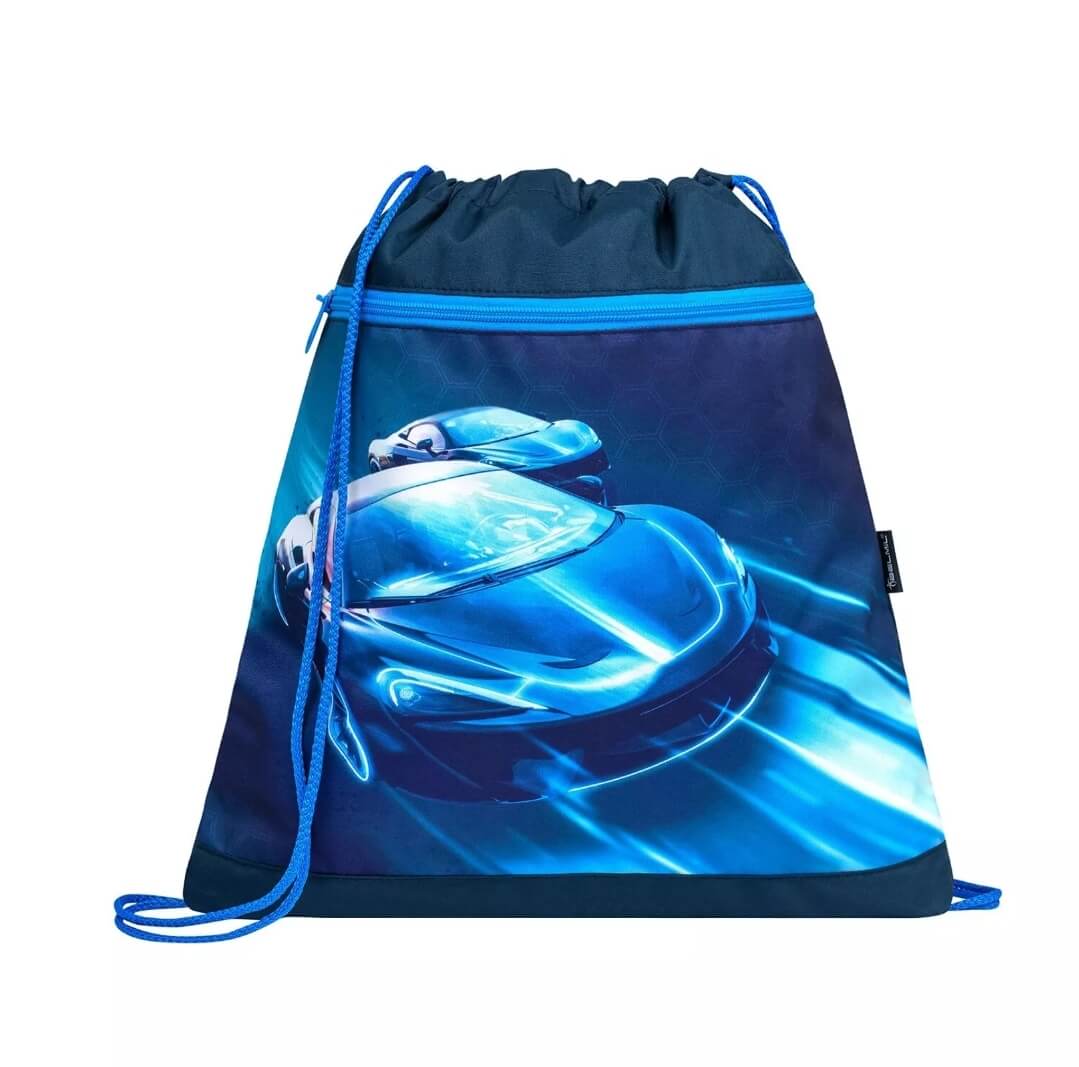 Compact Racing Blue Neon Schulranzen-Set 4-tlg