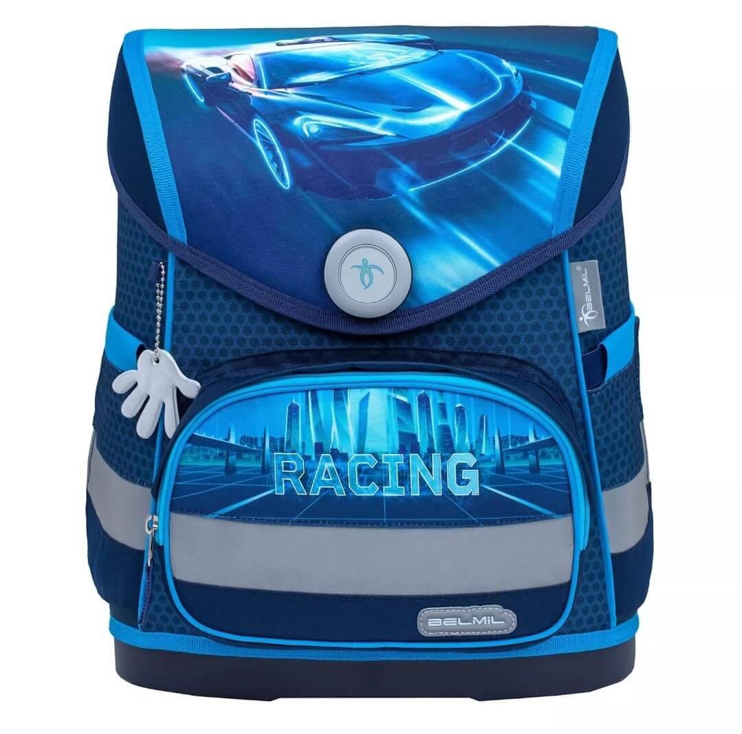 Compact Racing Blue Neon Schulranzen-Set 4-tlg