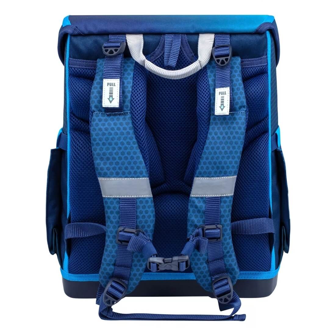 Compact Racing Blue Neon Schulranzen-Set 4-tlg