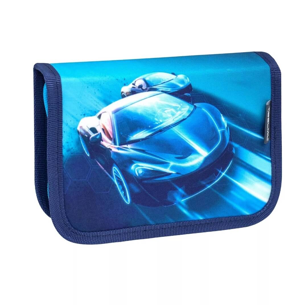 Compact Racing Blue Neon Schulranzen-Set 4-tlg
