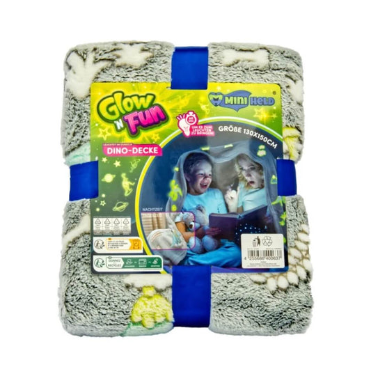 Glow in the Dark Decke Dino 130x150 cm