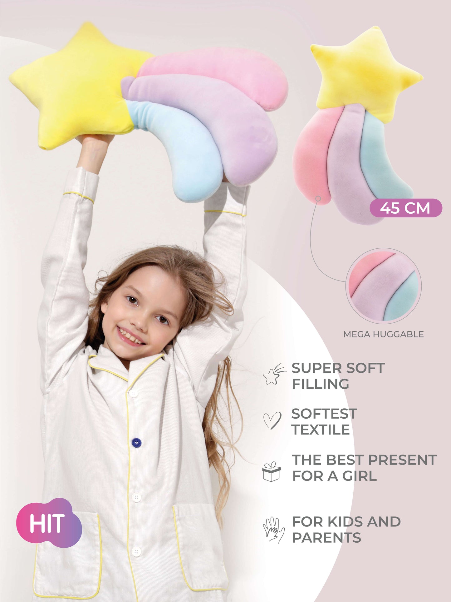 Kissen Comet, 50cm Orange Toys