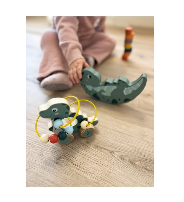 Schiebespielzeug mit Motorikschleife „Dino“