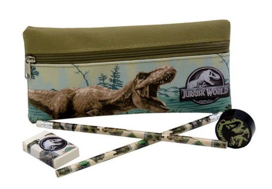 CyP Brands Federmäppchen Jurassic World Schreib-Set mit Federmäppchen, (5-tlg)